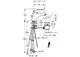 Einhebelmischer mit chromierter Oberfläche, hydraulischen Anschlüssen und integriertem Zugstangenablauf, von der Marke HANSA, abgebildet in technischer Darstellung.